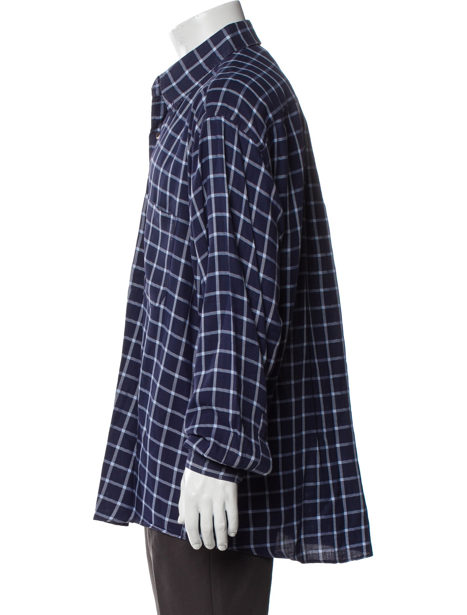 Burberry Plaid Print Long Sleeve Shirt